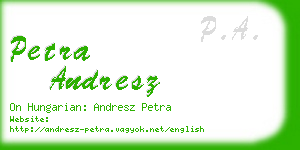 petra andresz business card